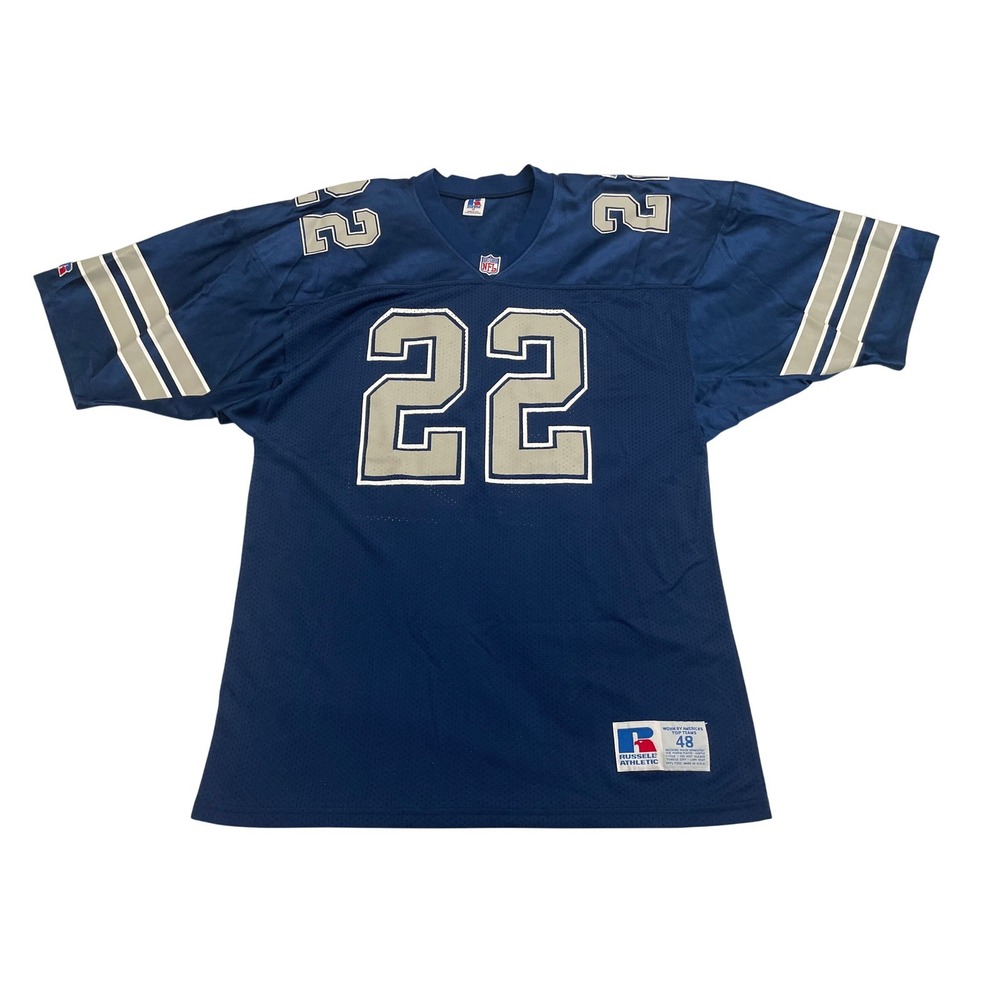 Vintage Dallas Cowboys Emmitt Smith Russell Athletic Jersey 48 Blue Made in USA